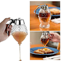 Miniatyrbillede 3 af 5: Honningdispenser med opbevaringsstativ, sirupdispenserbeholderbeholderkop, akrylhonningdispenser-klemmeflaske, bærbar juice-bistadeopbevaringsgryde-dryp (1 stk