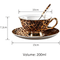 Miniatyrbillede 2 af 8: ® YBK Tech Euro Style Bone China Kop & Underkop Sæt, Keramisk Te- og Kaffe Kop til Hjem Køkken Bryllup (Leopard Mønster) Leopard Pattern