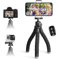 Miniatyrbillede 1 af 5: Sort - 1 stk. Telefonstativ, Længde 185 cm, Minitrefod til Smartphone og Kamera, Med Bluetooth Fjernbetjening z