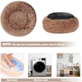 Miniatyrbillede 6 af 6: Rolig hundekat donut seng - 27,5 tommer fluffy plysj valp kattunge koselig rund seng, varm og myk kjæledyr koselig anti-angst senger med sklisikker bunn og Coffee 70.00 x 70.00 x 20.00 cm (L x W x H)