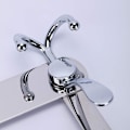 Miniatyrbilde 2 av 5: Over The Door Hooks,Klesstativ for å henge klær hatt håndkle (Heavy Duty Silver 2stk) silver2
