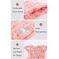 Miniatyrbillede 5 af 5: 2 stk. Mikrofiber Håndklæde Wrap, Sød Ører Hætte Badeværktøj H Turban (, )