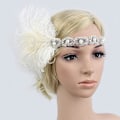 Miniatyrbilde 6 av 8: Flapper Gatsby Hodebånd 1920-talls Hodeplagg Retro Stil Brølende 20-talls Tilbehør for Kostymeball Bryllupsfest White Feather