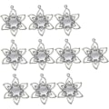 Pikkukuva 1 / 4: 10 kappaletta Tiibetin hopeinen filigraanikukka kameo cabochon -asetukset riipusaihiot alusta 10mm (d-583-a)