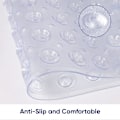 Miniatyrbilde 2 av 5: Sklisikker dusjmatte med anti-mugg - Dusjmatte for badekar og bad med dreneringshull og sterke sugekopper, vaskbar i maskin transparent