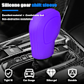 Miniatyrbild 4 av 7: Växelspaksknoppsskydd, elastiskt silikonskydd för automatisk växelspak, universellt halkfritt skydd för växelspaksknopp för män och kvinnor, V Purple