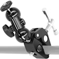 Miniatyrbillede 4 af 5: Kuglehoved Kugleled Arm Mount Multifunktion Dobbelt Kugleadapter Klemme Mount(1stk, Sort)