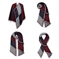 Miniatyrbilde 4 av 6: Sjal for kvinner Vinter Lang Myk Varmt Rutete Sjal Wraps Ull Spinning Tassel Stor Sjal Lang Stole