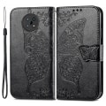 Miniatyrbillede 1 af 5: Flip Design Stilful Imprinting Sommerfugl Blomster Mønster Tegnebog Stativ Telefon Etui Læder Cover Til Nokia G50 - Sort  Sort