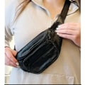 Pikkukuva 2 / 7: ODS:UK® Aito nahkainen vyölaukku Matkustaminen Loma Lompakko Vyölaukku Musta Vaihda BUMBAG Black
