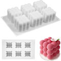Miniatyrbillede 1 af 5: 6-huls kubeform, silikone stearinform til bagning af chokoladekage og fremstilling af 3d håndlavede stearinlys z
