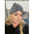 Miniatyrbillede 4 af 4: Kemoterapi Hovedbeklædning Hovedtørklæde Beanie Hat Kvinder Stretch Knude Front Turban Oliv Grøn A Olive Green 45355