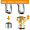 Miniatyrbillede 6 af 6: ces 3/4 tommer Universal Haneforbindelser, Messing Hanekobling, Hane-adapter, Husholdningskobling, til Blander, Rør-adapter 3/4 Inch (4 Pcs)
