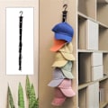 Miniatyrbillede 4 af 4: Garderobe knagerække roterende sømfri snor hat opbevaringsreol garderobe simpel hængereol kollegie opbevaringssnor