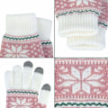 Miniatyrbild 5 av 6: 2 Par Dam Vinter Touchscreen-Vantar Varma Stickade Termiska Vantar Tjockfodrade Plush-Foder Handleds Vantar Touchscreen för Smartphone