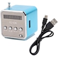 Pikkukuva 3 / 8: Radio, Radio Billig, Td V26, Pieni kannettava radio verkkovirralla ja akulla Mini-kaiutin Musiikkisoitin Kannettava Fm-radio Pc Muoti Tukee Tf-korttia ja U Di Blue