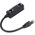 Miniatyrbilde 4 av 5: Rj45 Splitter-kontakt, 1 port hann til 2 port hunn nettverk hjemmekontor Ethernet-kontakt, for Cat7 nettverkskabel Ethernet-splitter for alle nettverk