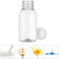 Miniatyrbilde 3 av 5: 10 stk 250 ml melkeflasker med lokk, gjennomsiktige glass, plastflasker for juice, beholder for fester, hjem, utendørs, reiser