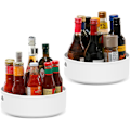 Miniatyrbillede 1 af 7: Lazy Susan drejeskive skabarrangør, multifunktionelt krydderihylde til køkkenopbevaring, roterende krydderiholder, skridsikre opbevaringsstativer 9\" Grey 2 packs 9“
