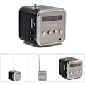 Miniatyrbild 5 av 7: Radio, Billig radio, Td V26, Liten bärbar radio med elnät och batteri, minihögtalare, musikspelare, bärbar FM-radio, PC-mode, stöd för TF-kort och U-disk Black
