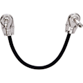 Miniatyrbilde 5 av 6: 1/4 tommers gitarpatch-hjelpekabel, rett vinkel, 6 tommers lengde (0,15 m), 6-pakning, svart