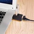 Miniatyrbillede 7 af 7: USB-hub, Mini USB 3.0-hub, 3-port hub (2 USB 2.0 + USB 3.0), adapter med høj hastighed til udvidelse til pc, bærbar computer, stationær computer, XPS, Macbook, Surface Pro, USB A A