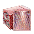 Miniatyrbillede 2 af 2: 10x12 tommer metallisk holografisk boblekuvert polstret konvolut glitter forsendelsespose -- Pakke til små virksomheder (champagne, 5 stk)