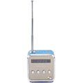 Pikkukuva 5 / 8: Radio, Radio Billig, Td V26, Pieni kannettava radio verkkovirralla ja akulla Mini-kaiutin Musiikkisoitin Kannettava Fm-radio Pc Muoti Tukee Tf-korttia ja U Di Blue