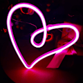 Miniatyrbild 3 av 8: Hjärtformad Neon Skylt LED Neon Ljusskylt Väggdekoration USB Laddning/Batteridriven Neon Nattlampa Rosa Hjärtformad Neon Skylt Ljus för Barn Sovrum V Pinkheart2