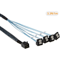Pikkukuva 2 / 4: Sisäinen Hd Mini Sas (sff-8643 Host) - 4x Sata (kohde) Kulmakaapeli, Sff-8643 Ohjaimelle, 4 Sata Liitä Kiintolevyyn