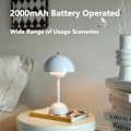 Miniatyrbillede 4 af 6: Moderne Blomsterpot Trådløs Bordlampe, Trådløs Mid Century Lampe, Sød Batteri Svampe Bordlampe, Lille Lampe til Natbord, Dæmpbar Touch Soveværelse La White