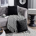 Miniatyrbilde 3 av 4: Set med 2 dekorative pynteputer i fløyel med tekstur, luksuriøs stil, mykt putetrekk, putetrekk i bondehus-stil til sofa, soverom, sofa, 1