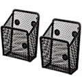 Miniatyrbillede 1 af 5: Magnetisk skrivebordsopbevaringsboks Metalnet Opbevaringsboks Kontorartikler Net Penholder Sukkerstativ Whiteboard Køleskabsmagnet 2 pak
