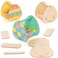 Miniatyrbild 1 av 5: Påskägg Träkorgar - 4-pack, Påskpyssel, Pyssel för Barn Påskpresenter