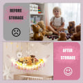 Miniatyrbilde 4 av 8: Dyrehage med LED-lys, leketøyhage for oppbevaring av utstoppede dyr for barneromsdekor, hjørne for utstoppede dyr, rosa Pink Large(Package of 1)