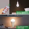 Miniatyrbilde 5 av 6: USB-oppladbare LED-lyspærer, Afoskce bærbar campinglys med fjernkontroll, 5 lysmoduser, med krok, 1500mAh smarte lyspærer for nødstilfeller White7W1Pack