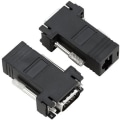 Miniatyrbillede 1 af 8: CY VGA RGB 15pin Han-forlænger til Lan Cat5 Cat5e RJ45 Ethernet Hun-adapter Sort RJ45 to VGA RJ45 to VGA