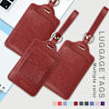 Miniatyrbild 3 av 8: 3-pack bagageetiketter, PU-läder bagageetiketter för resväskor, bagageetiketter med namnskylt, iögonfallande, hållbara, resetillbehör, Wine Red 2.7 x 4.2 inch/6.8 x 10.7 cm