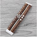 Miniatyrbillede 5 af 6: Leopard Armbånd til Kvinder, Boho Læder Wrap Multi-Layer Perle Krystal Armbånd Smykker B10Tree of Life(Brown) A7Feather