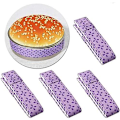 Miniatyrbillede 5 af 5: Kage strimler, kageform strimler bageform wraps bage jævnt strimmel sæt absorberende pande strimler kage bagning(4stk, lilla)