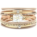 Miniatyrbillede 5 af 5: Leopard Armbånd til Kvinder, Boho Læder Wrap Multi-Layer Perle Krystal Armbånd Smykker A4Gold Leather(Pearl) A7Feather