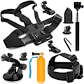 Miniatyrbilde 1 av 7: 10-i-1 tilbehørssett for GoPro-tilbehør, actionkamera-tilbehør for GoPro Hero 12 11 10 9 8 7 6 5 4 3+ 3 Hero Session 5 Black AKASO EK7000 Ape