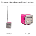Pikkukuva 7 / 7: Retro-kannettava radio, Radio Billig Td V26 Pienet radiot Verkkovirralla ja paristokäyttöinen Minikaiutin Musiikkisoitin FM-radio Muoti Tukee TF-korttia ja U Pink