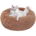 Miniatyrbillede 1 af 7: Rolig Hundeseng til Katte - 19,7 tommer Plys Pude til Hvalpe og Killinger, Rund Seng, Varm og Blød Seng til Kæledyr med Skridsikker Bund og Coffee 50.00 x 50.00 x 20.00 cm (L x W x H)