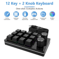 Miniatyrbillede 3 af 5: 12 taster 2 knapper lille gaming tastatur diy programmerbar tastatur med USB-kabel