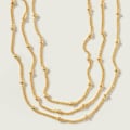 Miniatyrbilde 5 av 7: Armbånd for kvinner 14K gullbelagt kjede delikat smykke søtt for jenter 3 Layer Satellite Chain Gold 2 Layer Satellite Chain