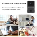Miniatyrbild 5 av 5: Trådlös fjärrvideo dörrklocka, smart video dörrklocka hem intercom hd natt vision wifi laddning, smart dörrklocka, tvåvägs samtal, app-kontroll