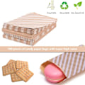 Miniatyrbillede 2 af 5: Striber - 100 brune bundkraf papirposer, slikposer, DIY-kraf papirposer, kraftposer, gaveposer af papir til kager, brød, sandwich, gaver
