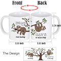 Miniatyrbilde 3 av 6: Søte dovendyrgaver Nope Not Today Morsom kaffekopp Ha en fin dag Keramisk tekopp 11oz, Kawaii bursdagsgave til menn kvinner kone ektemann datter F Sloth