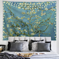 Miniatyrbild 3 av 5: Mandelblommor Gobeläng Blommig Väggbonad Naturlandskap Väggkonst Heminredning för Sovrum, 150x200cm